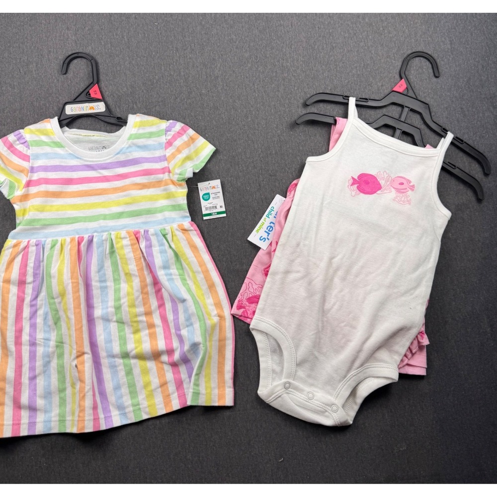 Garanimals Carter's 18M Baby Girl Clothes Bundle Dress Bodysuit‎ Bloomers Set